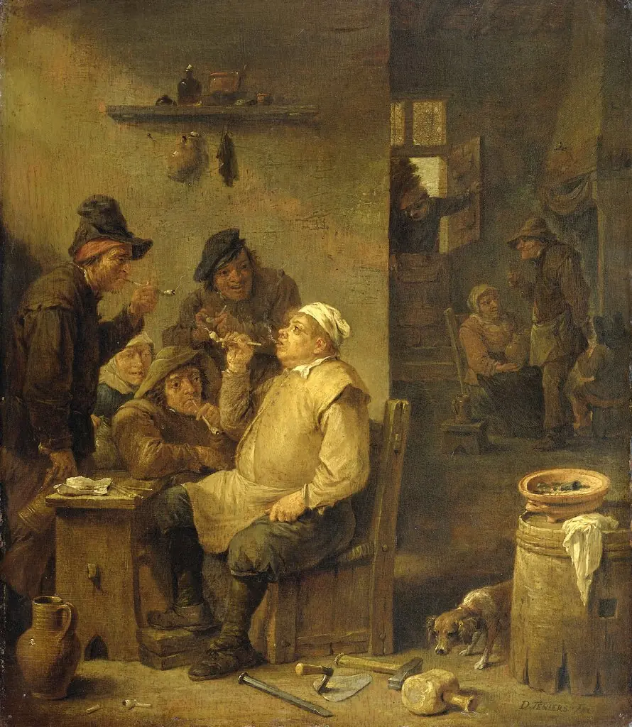 Bricklayer smoking a pipe, by David Teniers the Younger