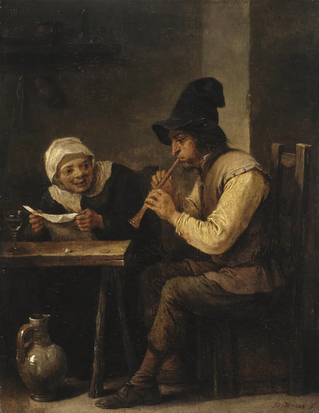 Duet, by David Teniers the Younger, oil, 1640