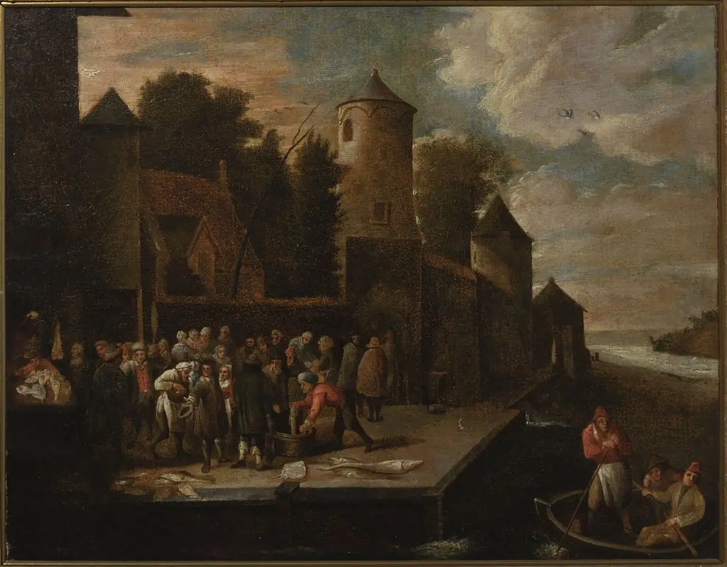 Fishmongers in the port, by David Teniers the Younger