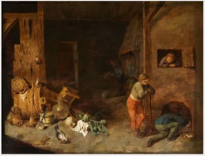 Interior of a Farmhouse, by David Teniers the Younger, unspecified, 1660