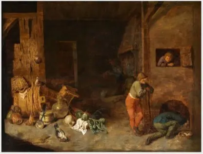 Interior of a Farmhouse, by David Teniers the Younger