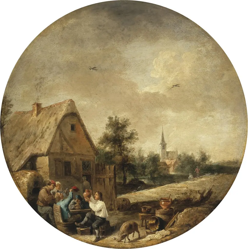 Landscape with a Rural Tavern, by David Teniers the Younger