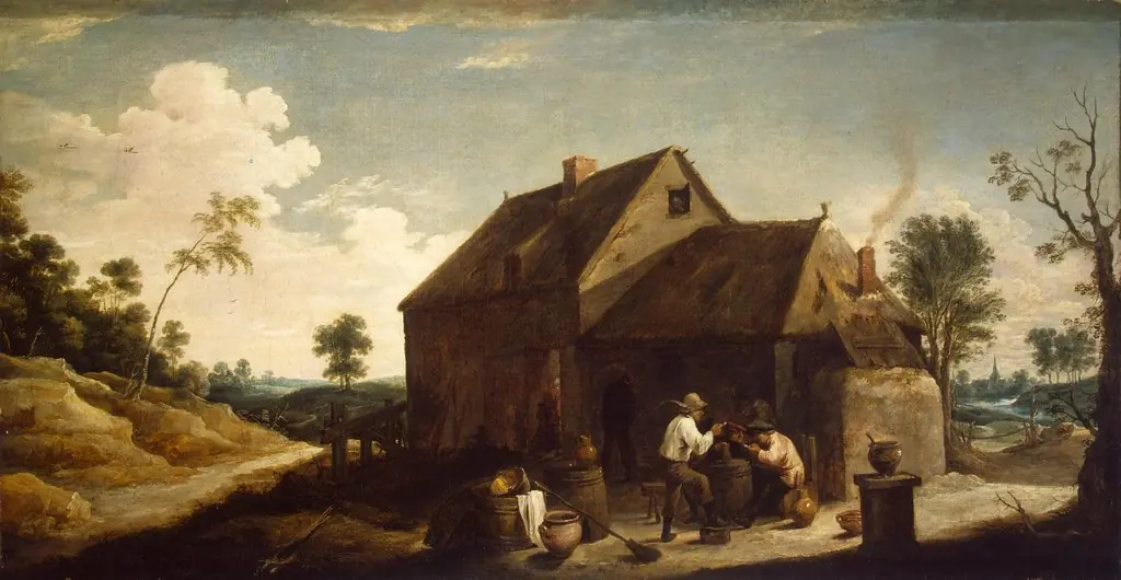 Landscape with Peasants before an Inn, by David Teniers the Younger