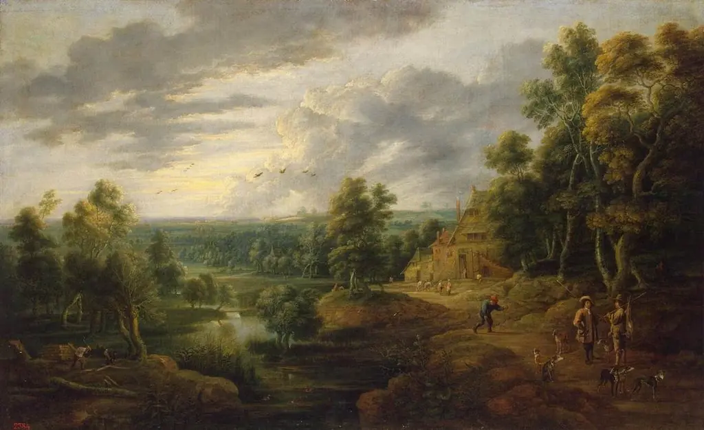 Landscape with Trees near a River (Landscape with Hunters), by David Teniers the Younger