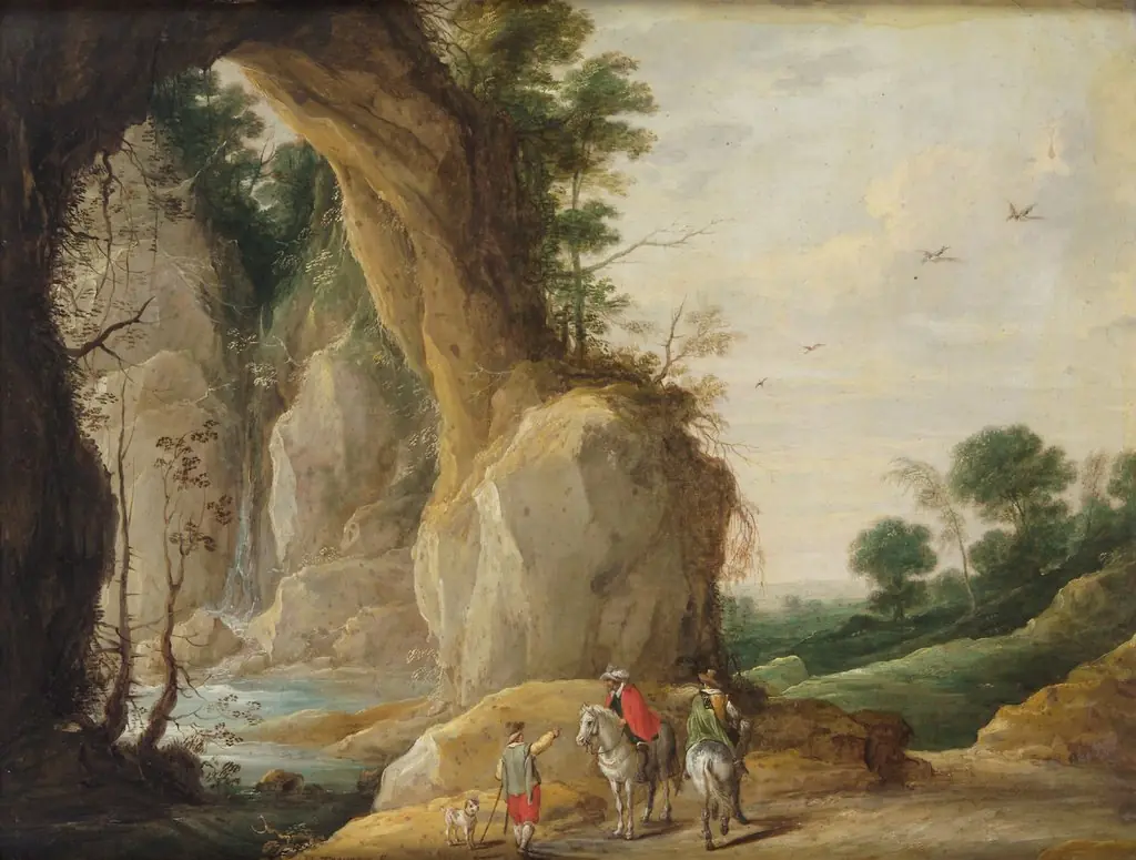 Landschaft mit Felsboden und zwei Reitern, by David Teniers the Younger