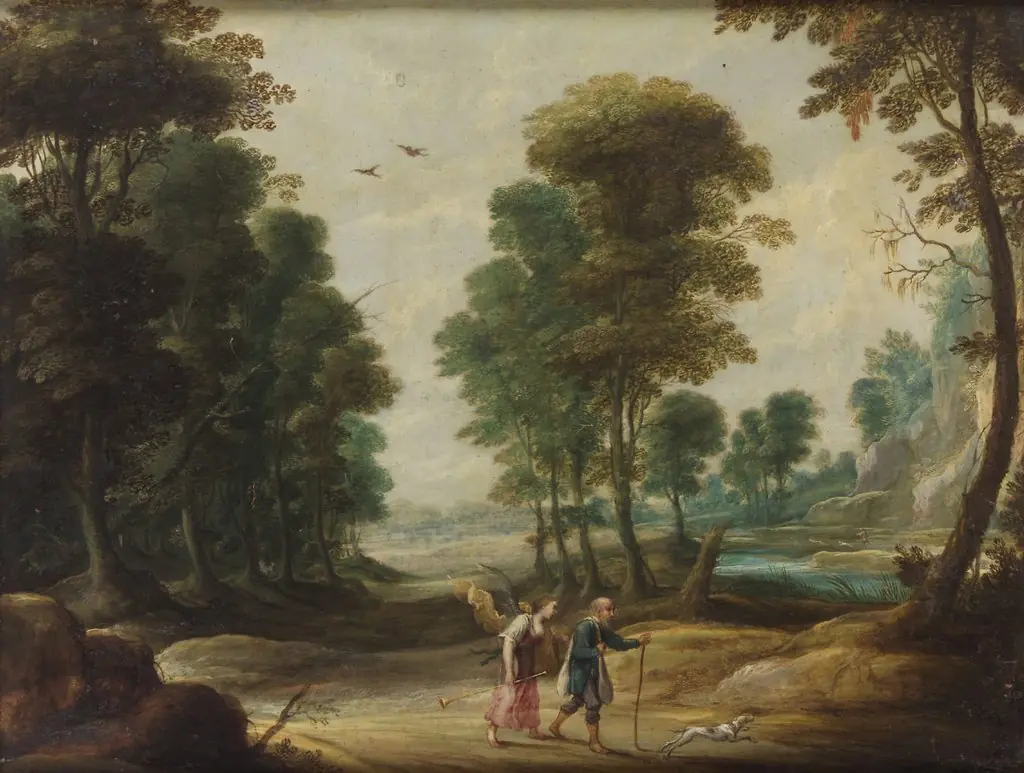 Landschaft mit wanderndem Dichter und Fama, by David Teniers the Younger