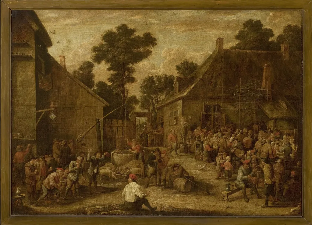 Merry-making in the countryside, by David Teniers the Younger, oil, 1660