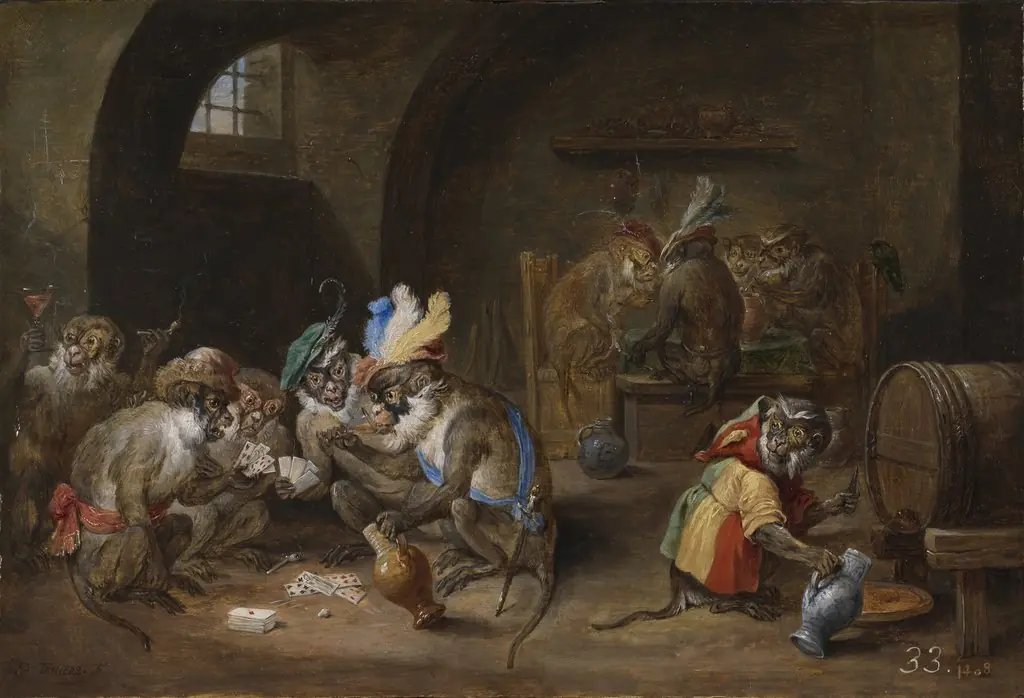 Monkeys in a Tavern, by David Teniers the Younger