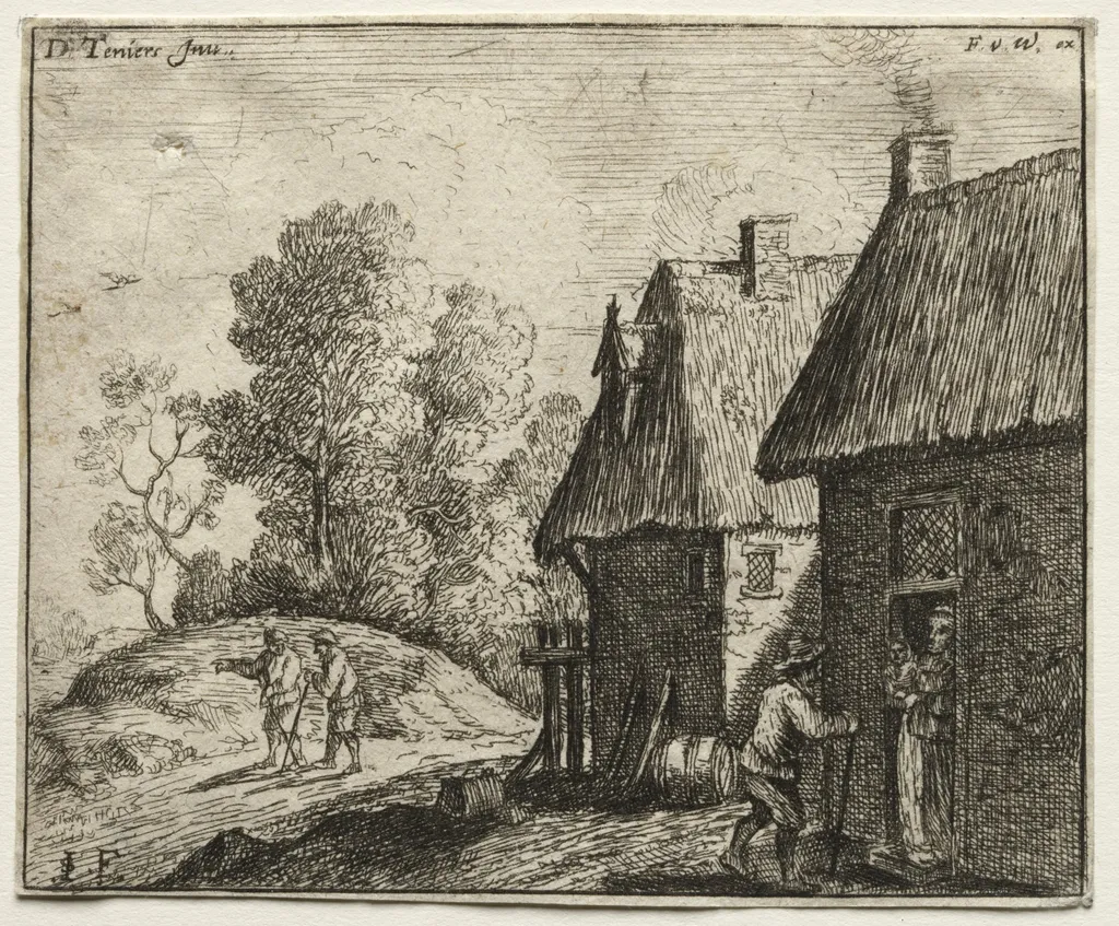 Peasant Talking to a Woman, by David Teniers the Younger, 1646