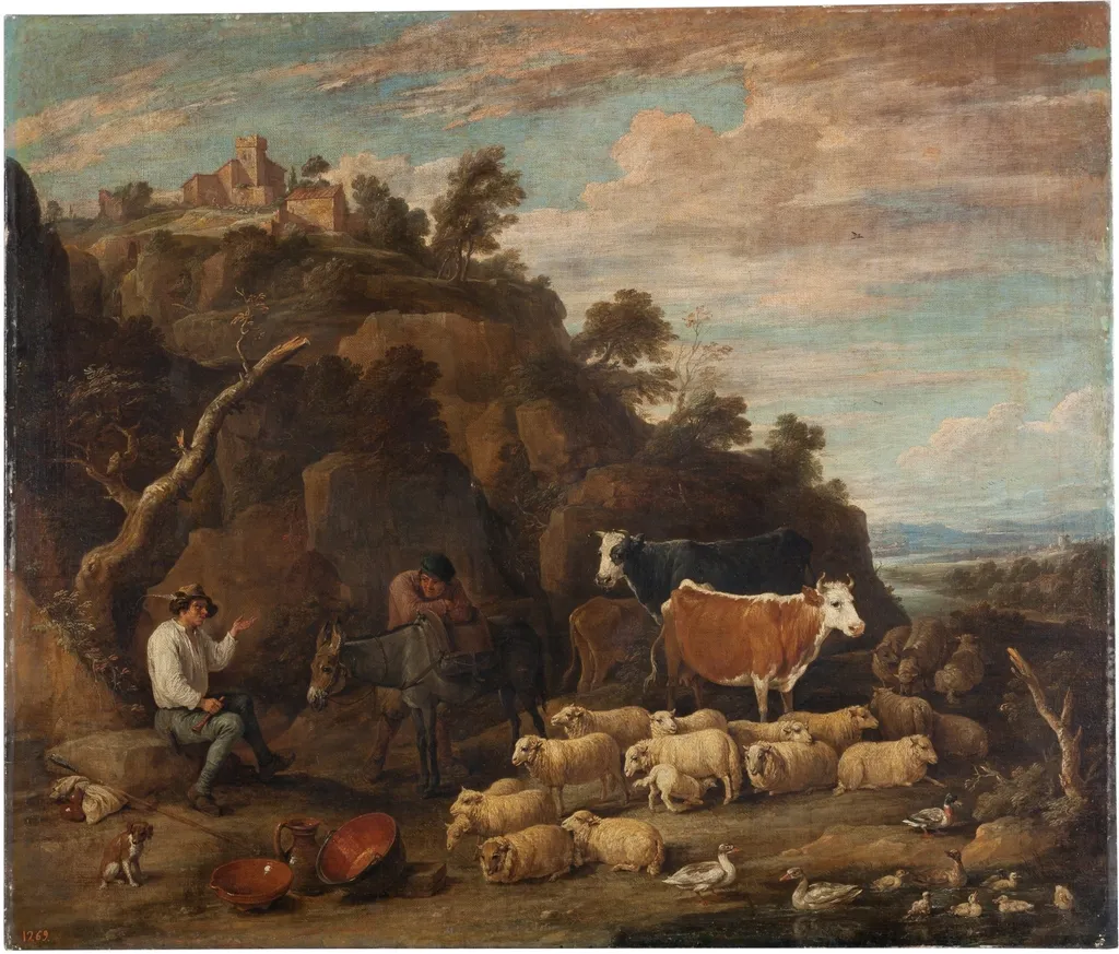 Peasants conversing, by David Teniers the Younger, oil, 1601