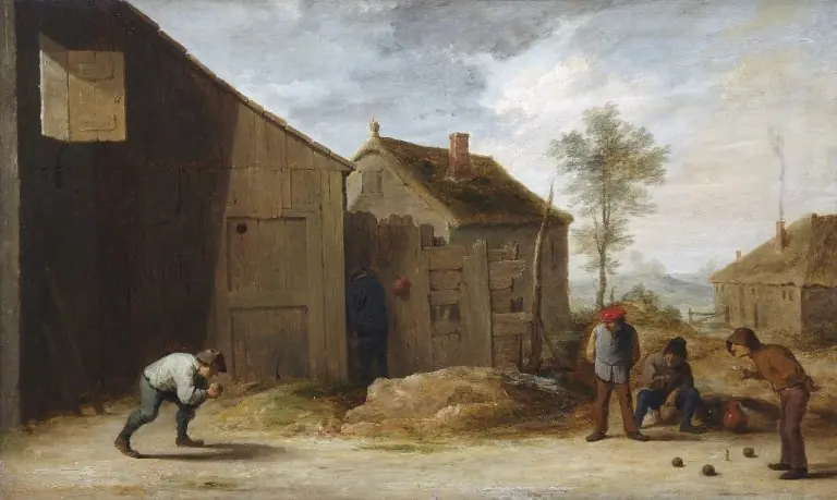 Peasants Playing Bowls, by David Teniers the Younger, 1635