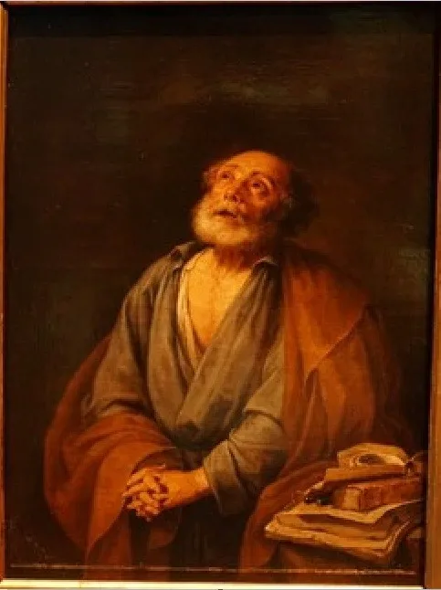 Penitent St. Peter, by David Teniers the Younger, oil, 1654