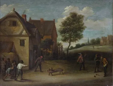 Playing skittles, by David Teniers the Younger