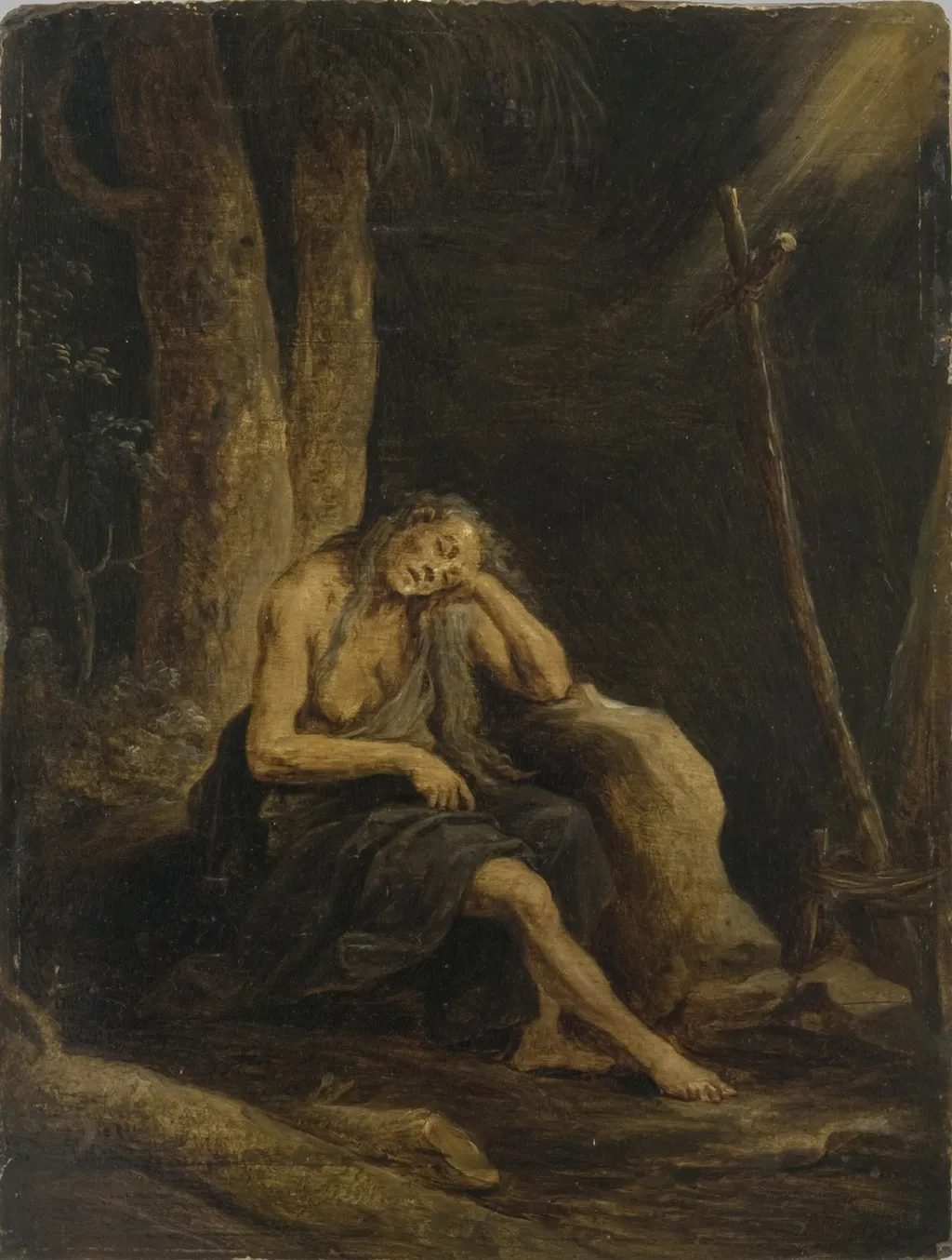 Saint Mary of Egypt in the Desert, by David Teniers the Younger, oil, 1655