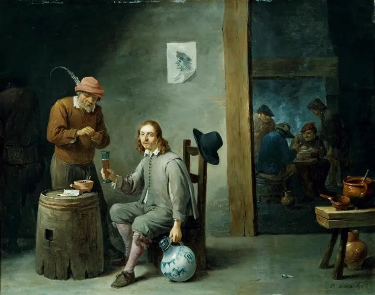 Self-portrait in an inn, by David Teniers the Younger
