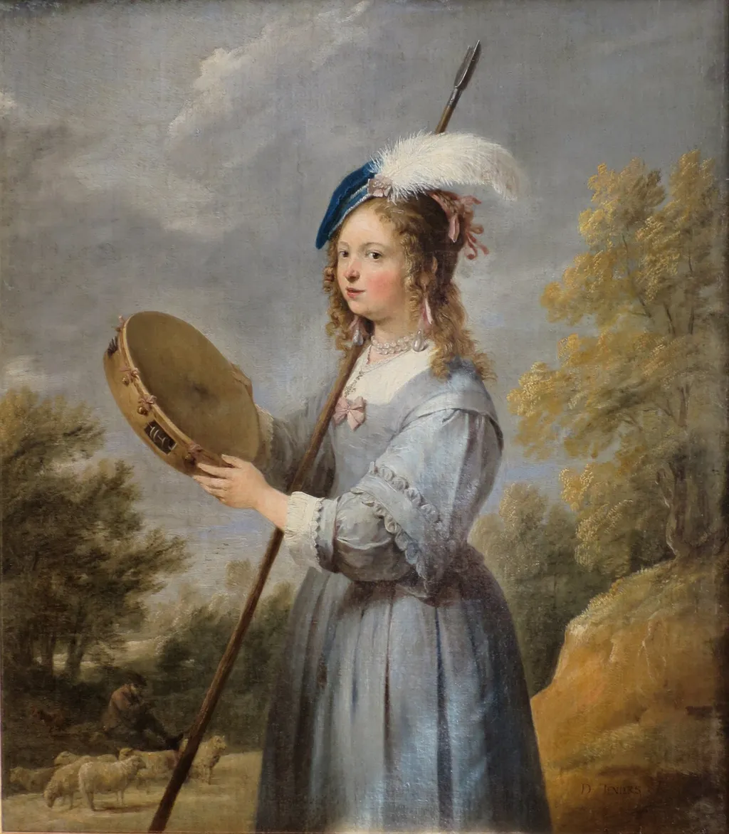 Shepherdess, by David Teniers the Younger, oil, 1655