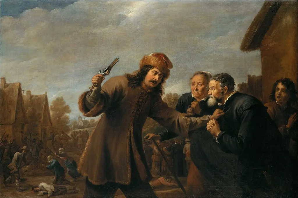Soldiers Raid a Village, by David Teniers the Younger