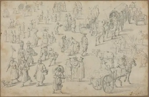 Studies of Market Figures, by David Teniers the Younger