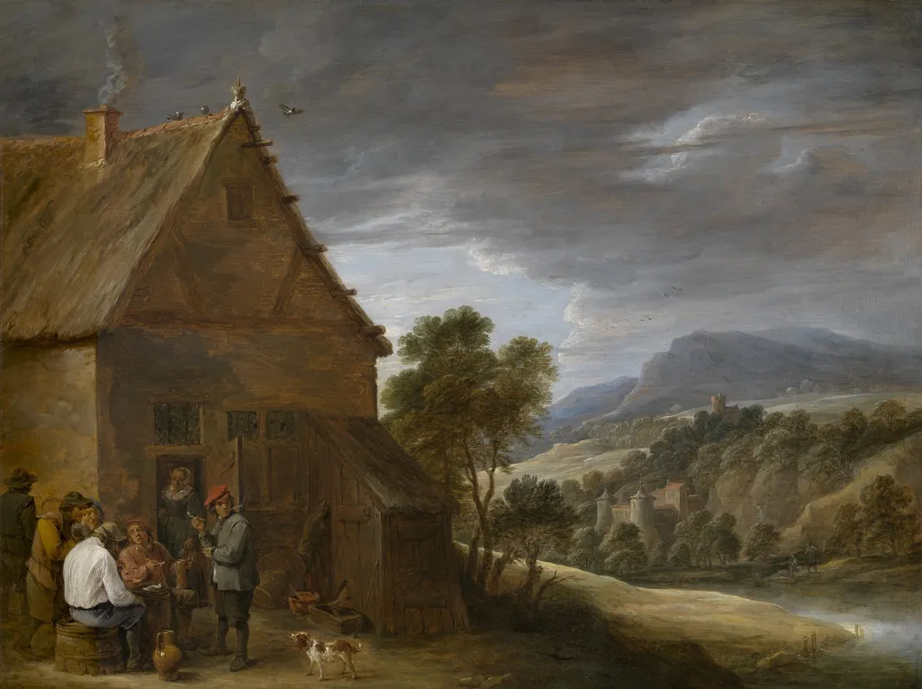 Tavern Scene, by David Teniers the Younger, oil, 1650