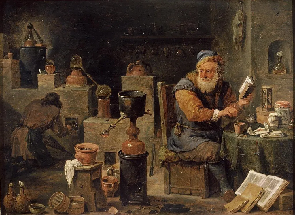 The Alchemist, by David Teniers the Younger, oil, 1650