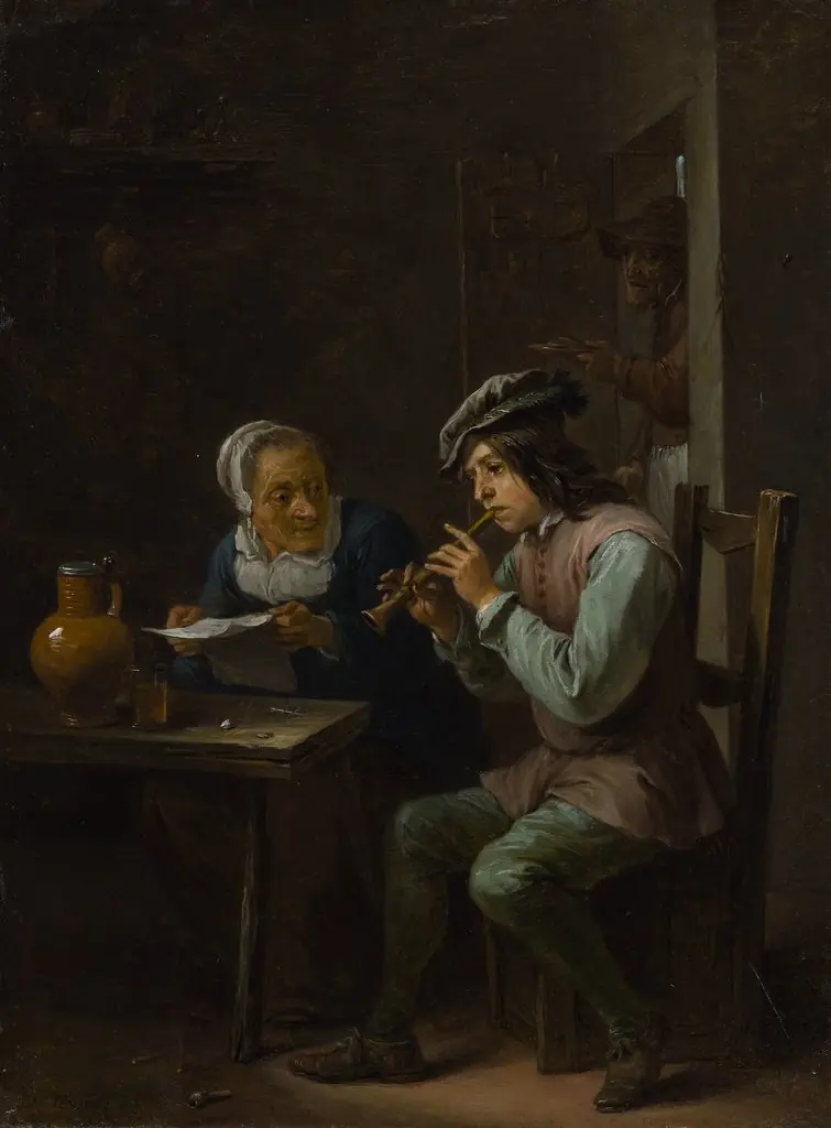 The Flageolet Player, by David Teniers the Younger