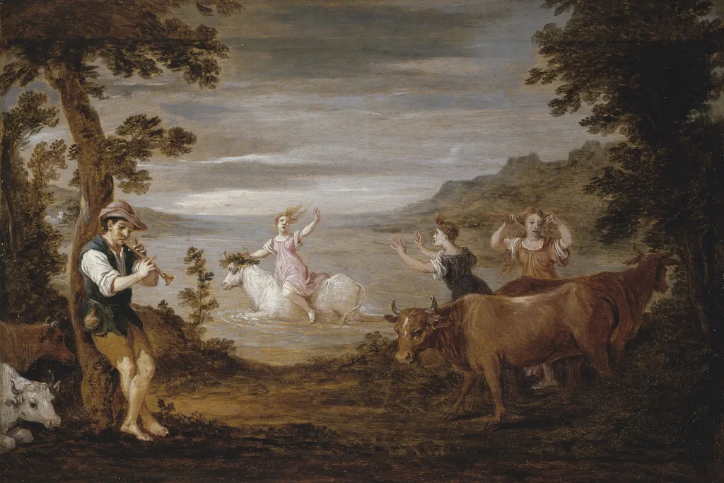 The Rape of Europa, by David Teniers the Younger, oil, 1655