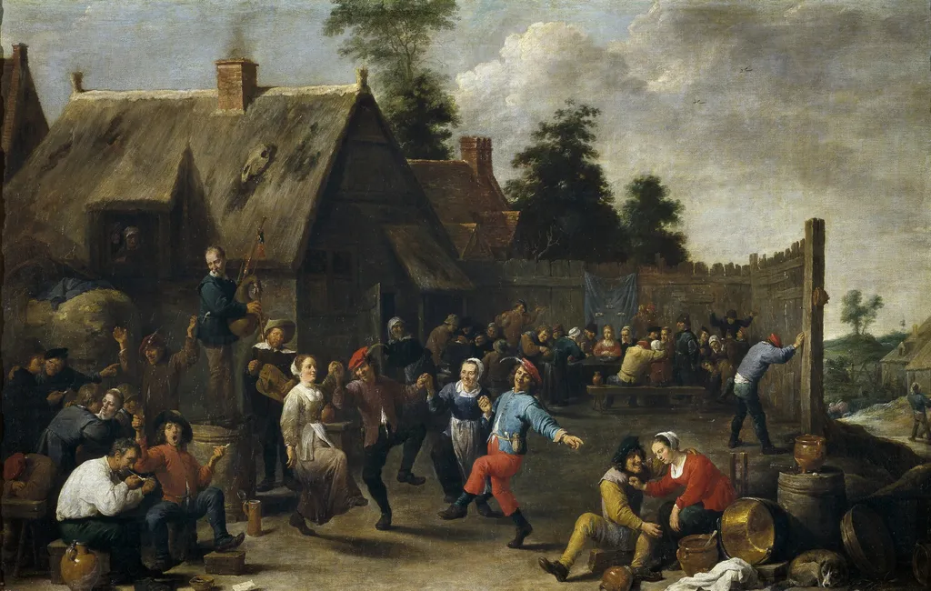 Village Festival and Feast, by David Teniers the Younger, oil, 1637