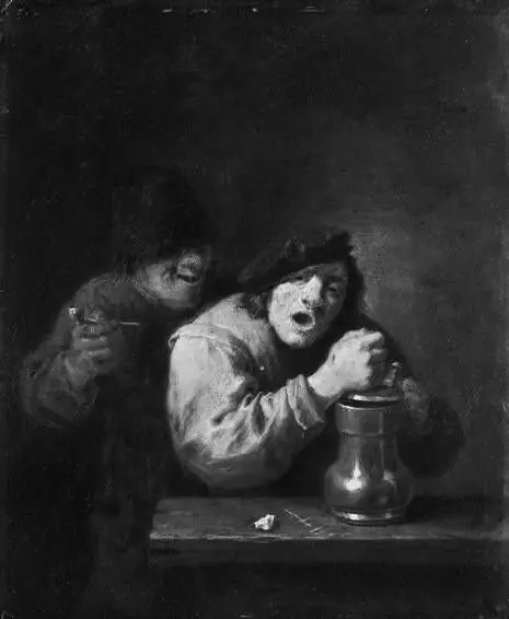 Zwei singende Bauern, by David Teniers the Younger