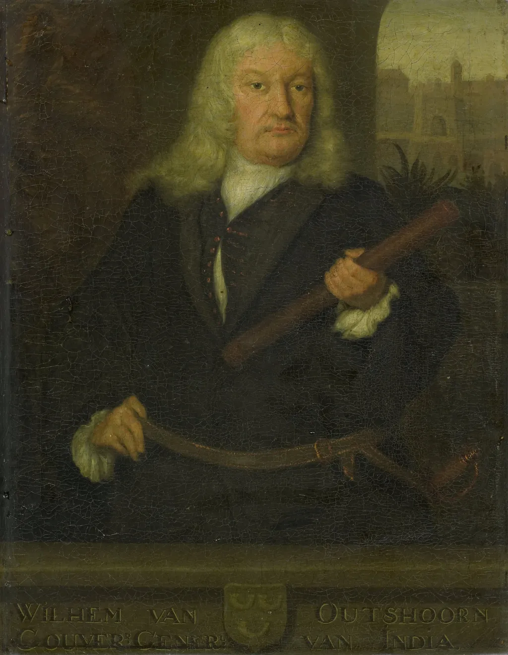 Portrait of Willem van Outhoorn, Governor General of the Dutch East Indies, by David van der Plas, oil, 1699