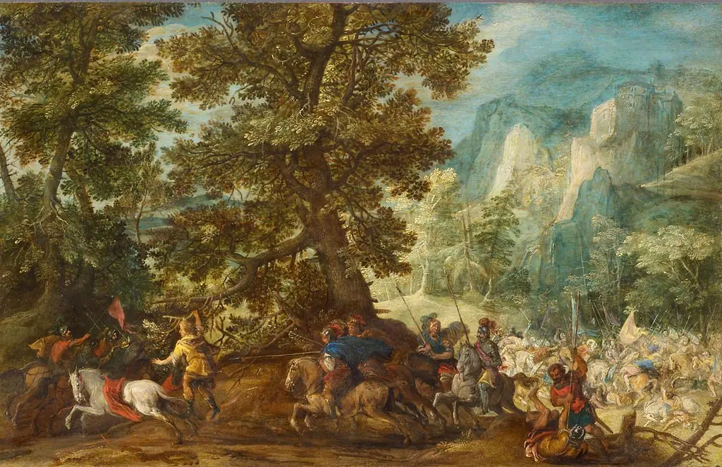 Absaloms death (2 Samuel 18: 9-15), by David Vinckboons