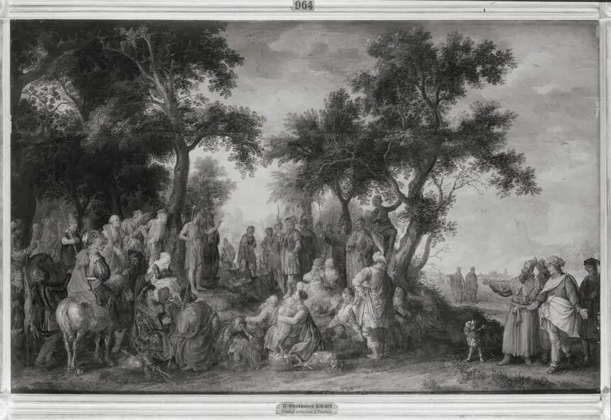Predigt Johannes des Täufers, by David Vinckboons, unspecified, 1621