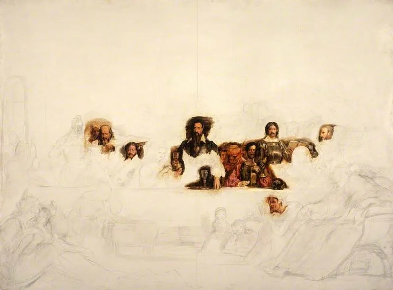 John Knox Dispensing the Sacrament at Calder House (unfinished), by David Wilkie, oil, 1840