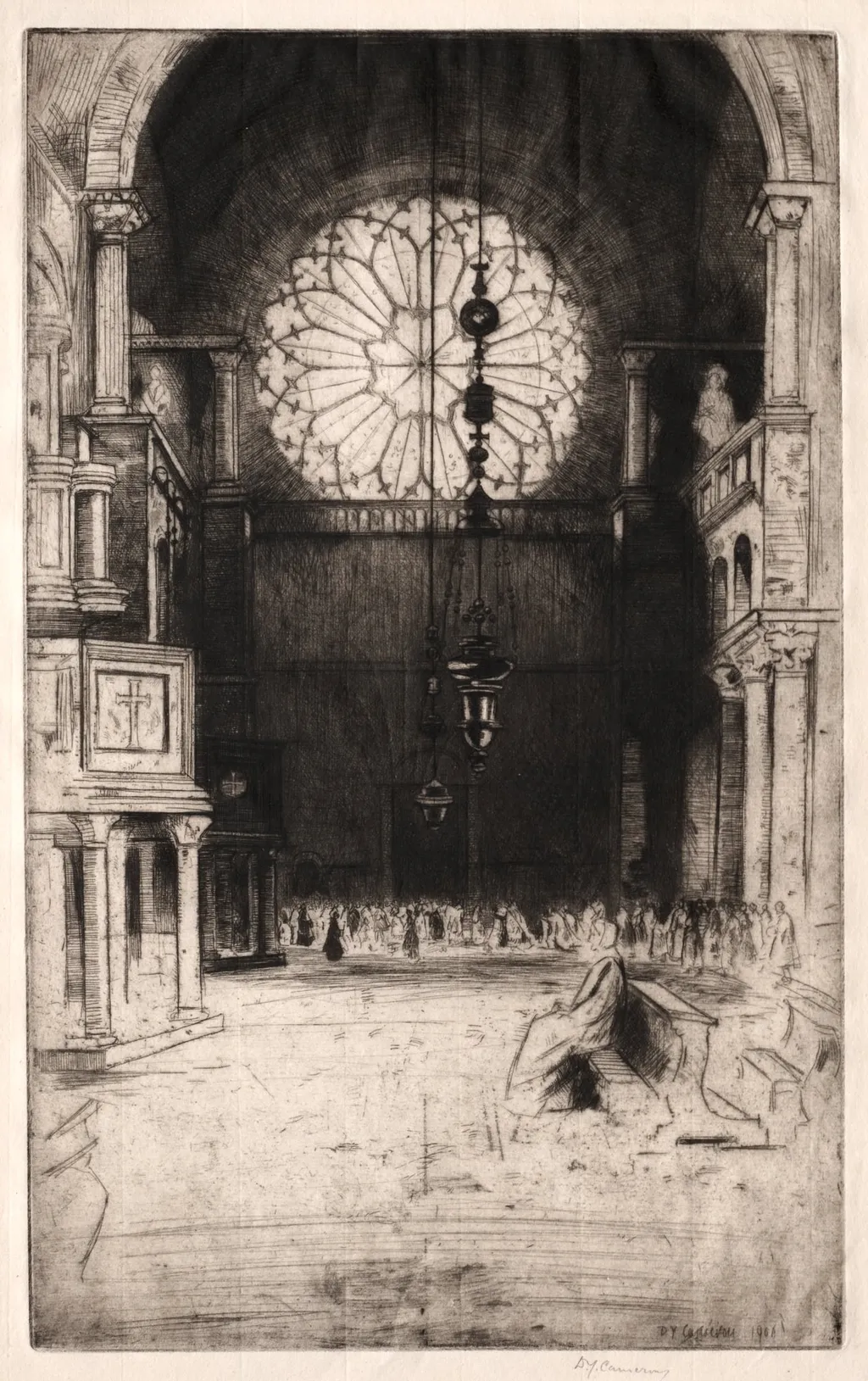 St. Mark's No. 2 (Venice) -- Interior, by David Young Cameron, 1900