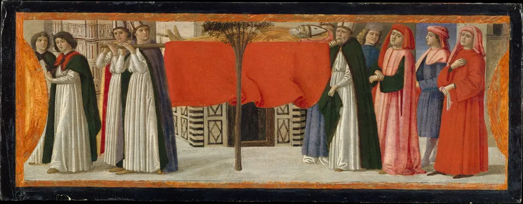 The Burial of Saint Zenobius, by Davide Ghirlandaio, tempera, 1490