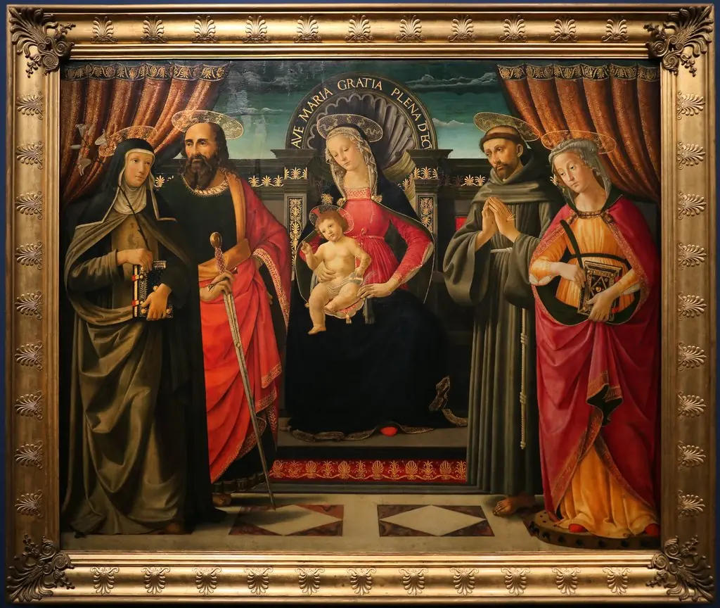 The Virgin with Blessing Child Enthroned and Saints, by Davide Ghirlandaio