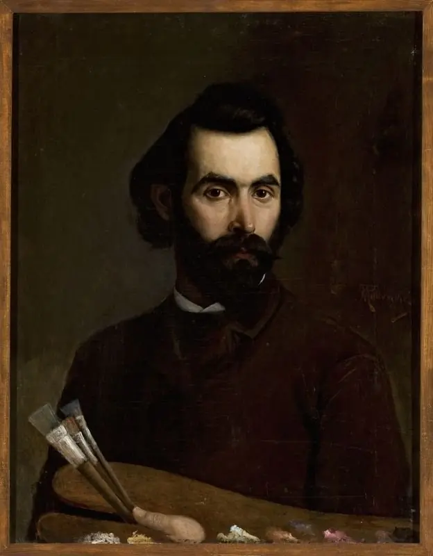 Portrait of a painter with a palette in his hand, by Dawid Modenstein