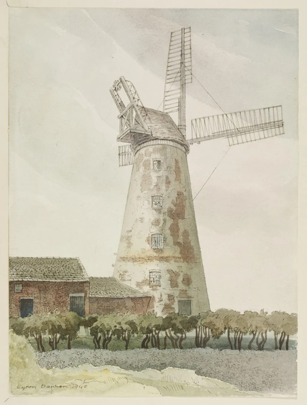 Clifton Mill, near Preston, by Dawson, watercolor, 1940