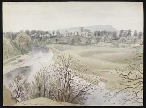 The Ribble at Great Mitton near Clitheroe, by Dawson