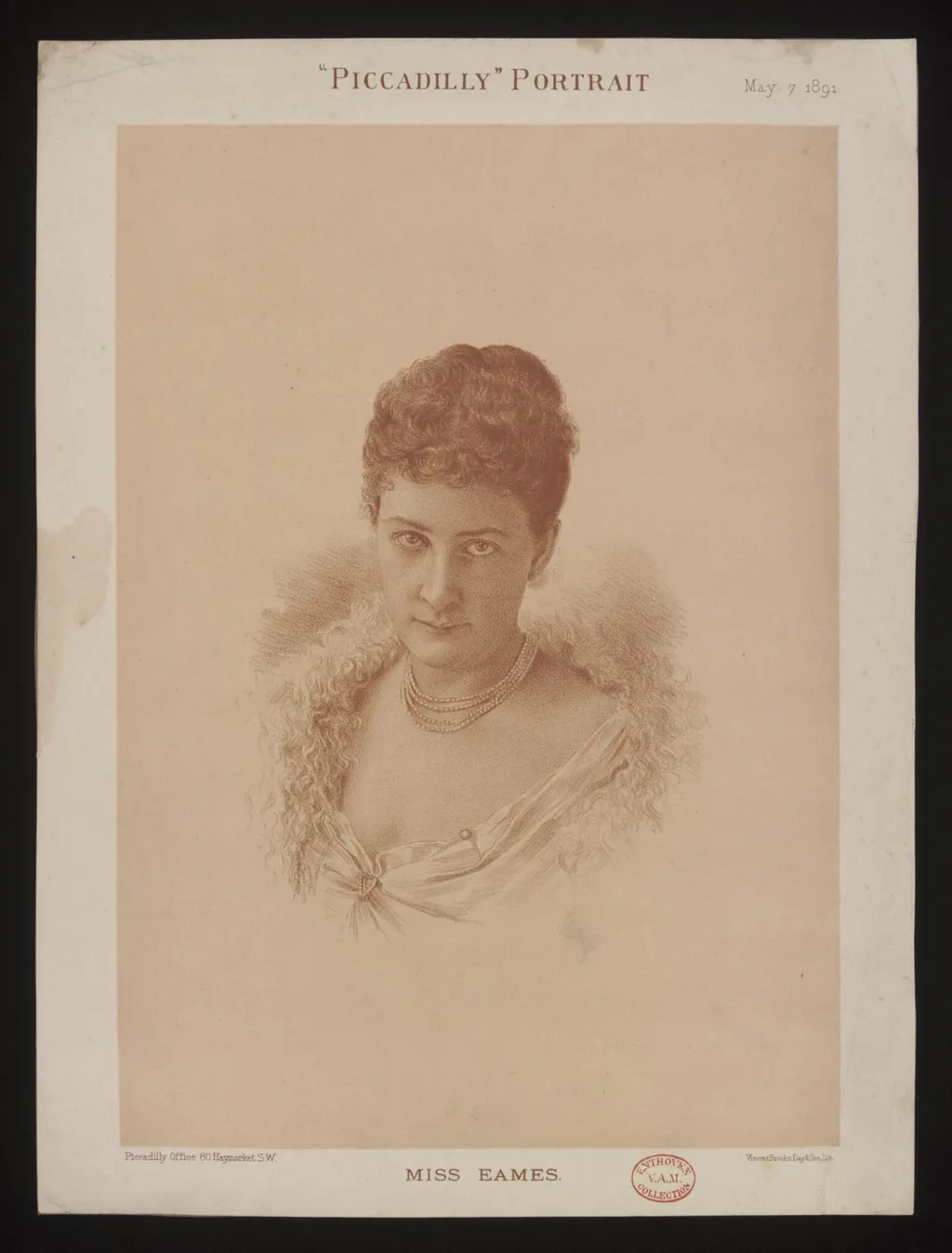 Miss Eames, by Day & Son Vincent Brooks, 1891