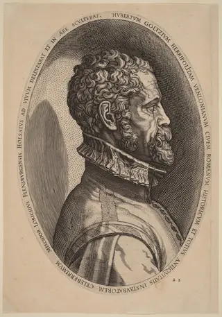 Hubert Goltzius, by Melchior Lorch, ink, 1574