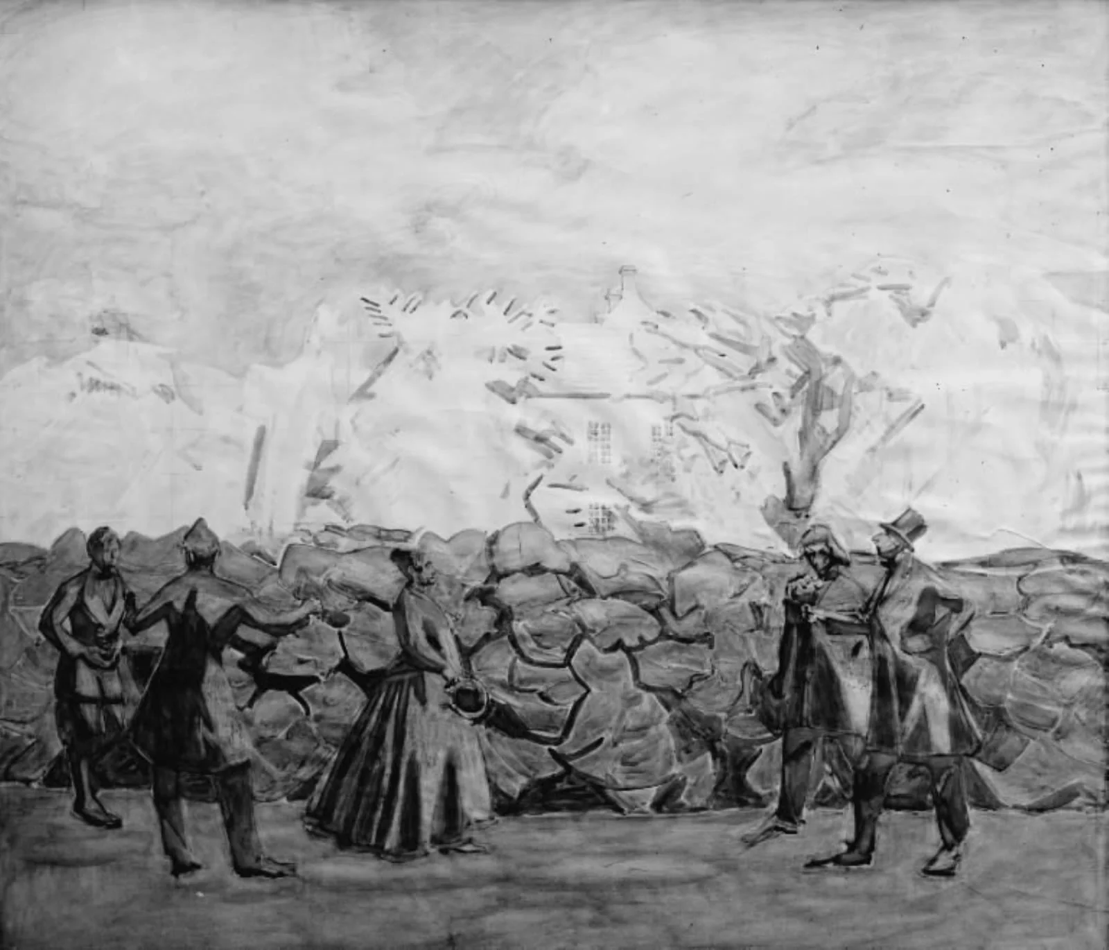 Fra Nysø have. H.C. Andersen ved skræppekanten, detail