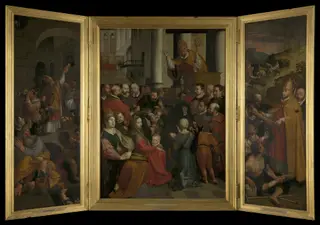 Altarpiece of the Guild of the Smiths, by Ambrosius Francken I, oil, 1594