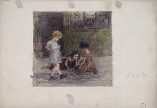 Gutter Children, by Charles Green, watercolor, 1850