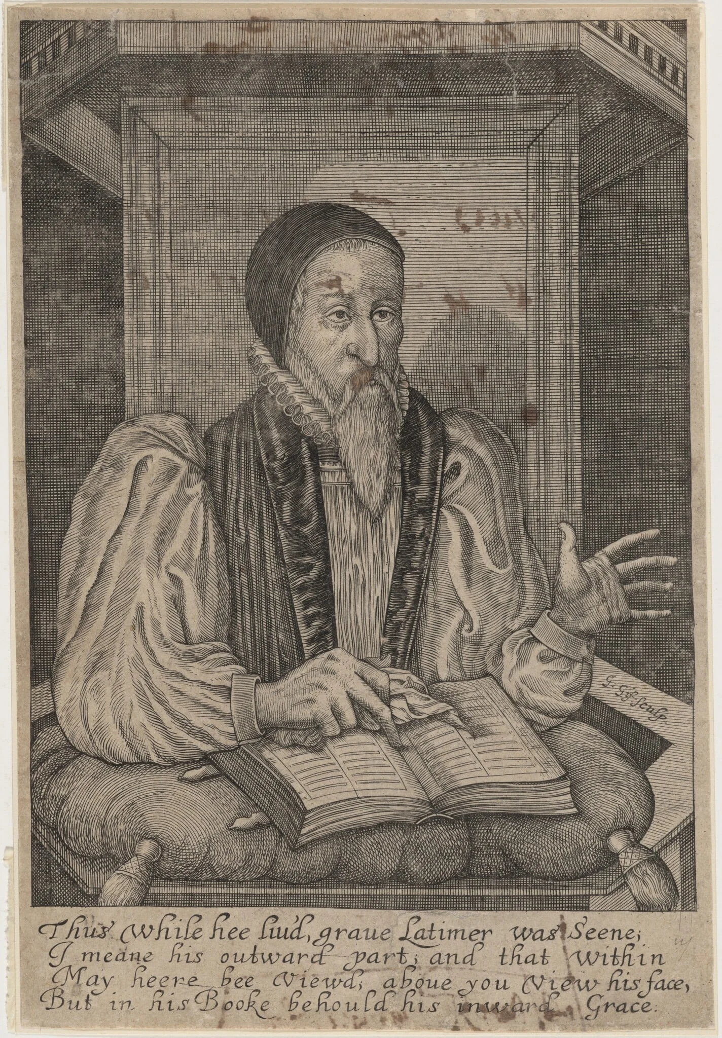 Hugh Latimer, Bishop of Worcester, detail