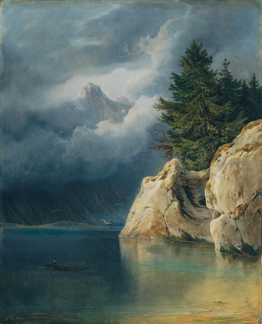 Gebirgssee, by Wilhelm Steinfeld, oil, 1846