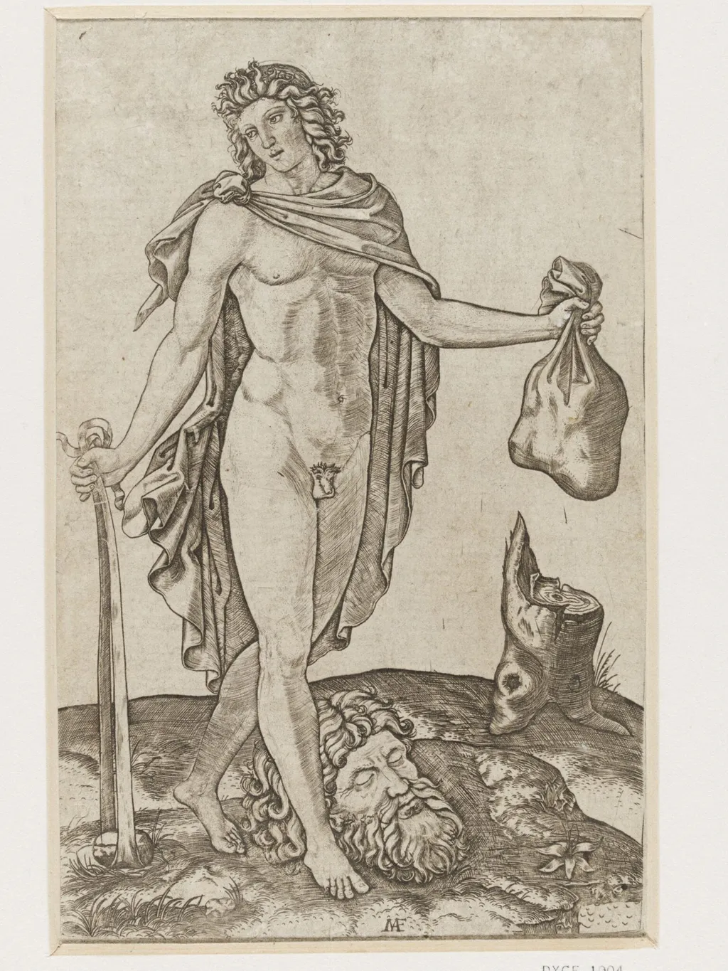 David standing with the head of Goliath, by Francesco Francia, 1490