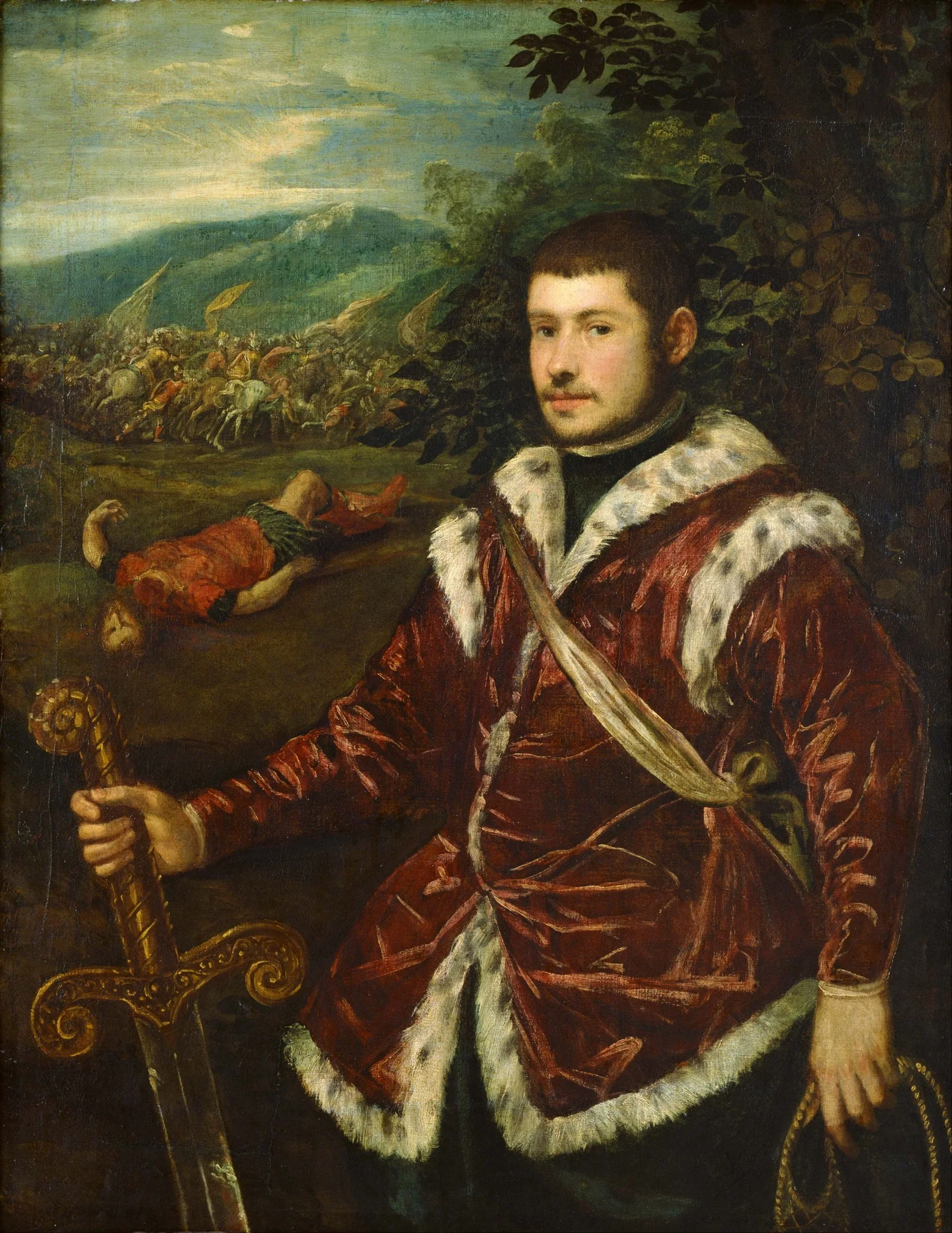 Portrait of a Young Man as David, detail