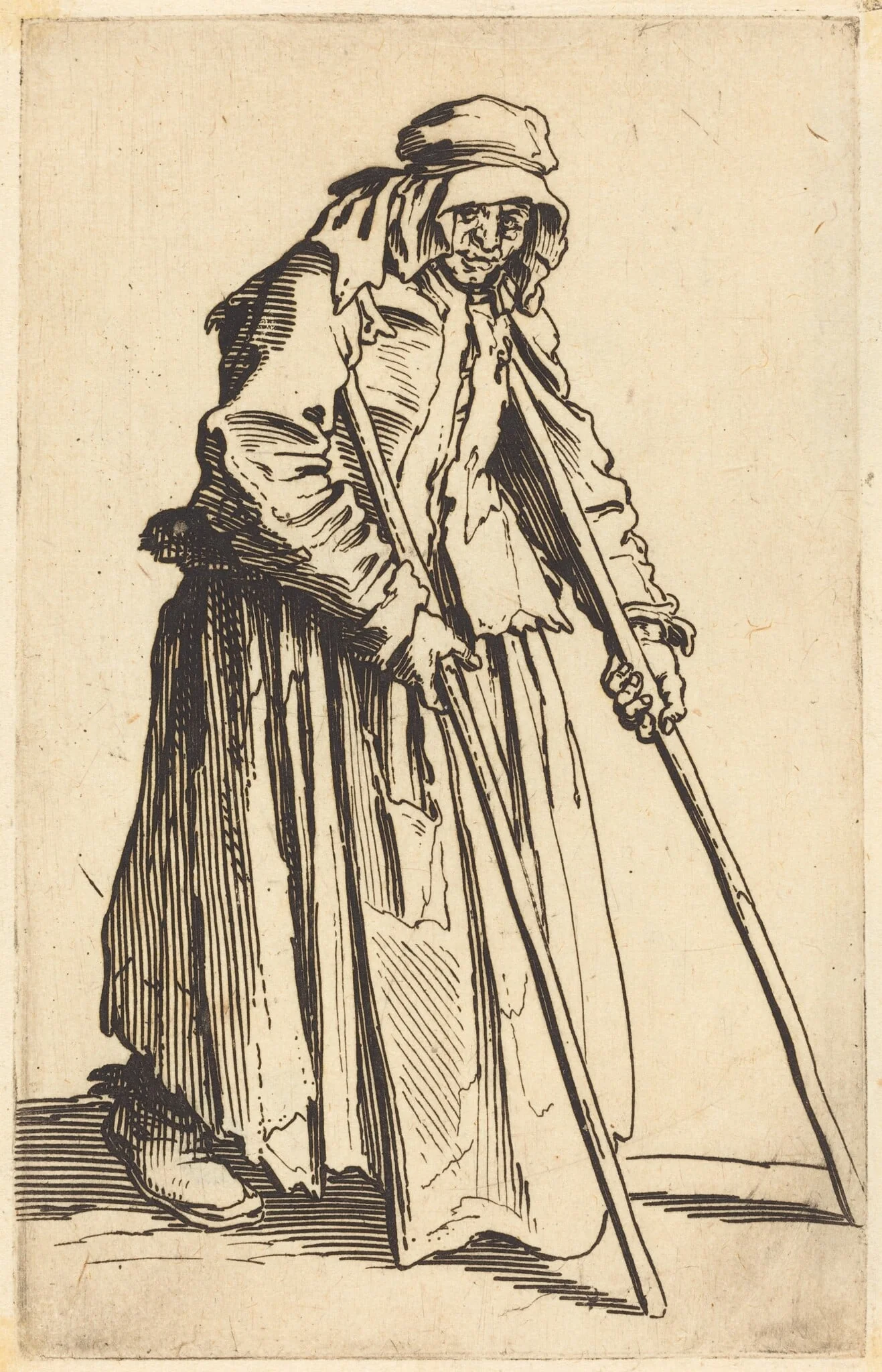 Beggar Woman with Crutches, detail