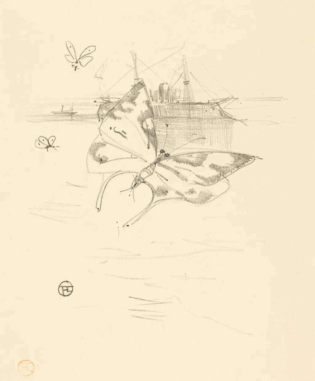 Les papillons, by Henri de Toulouse-Lautrec, ink, 1895