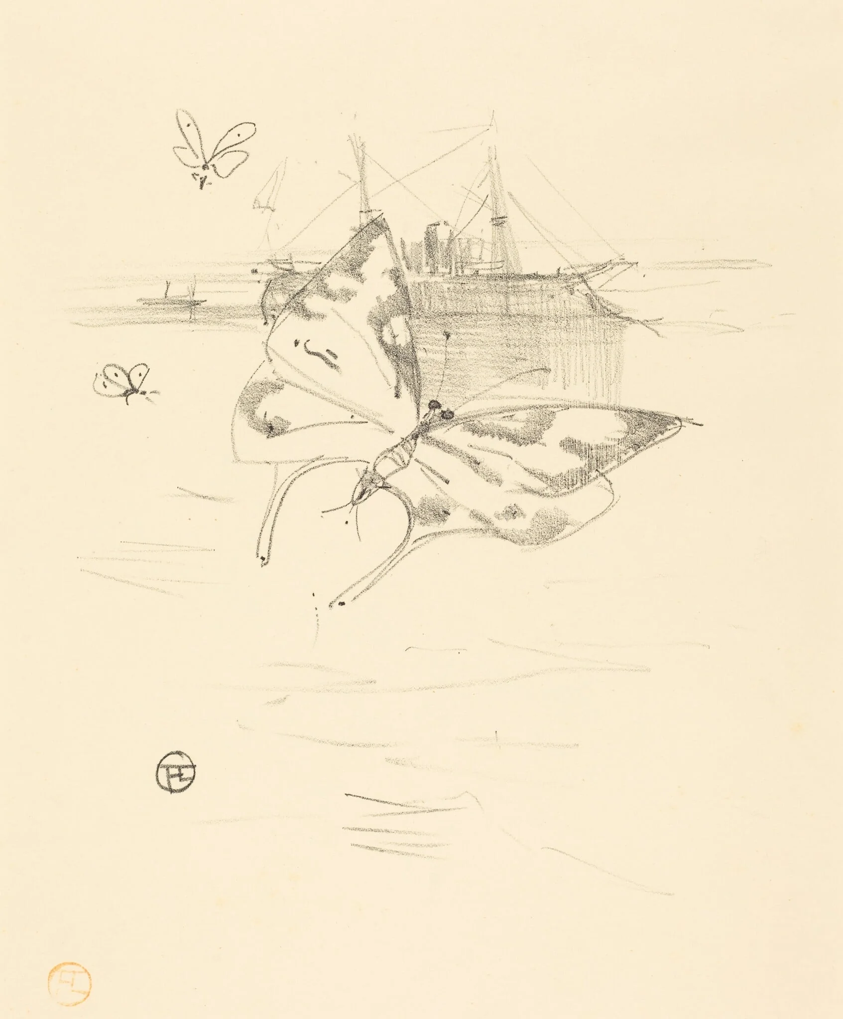 Les papillons, detail